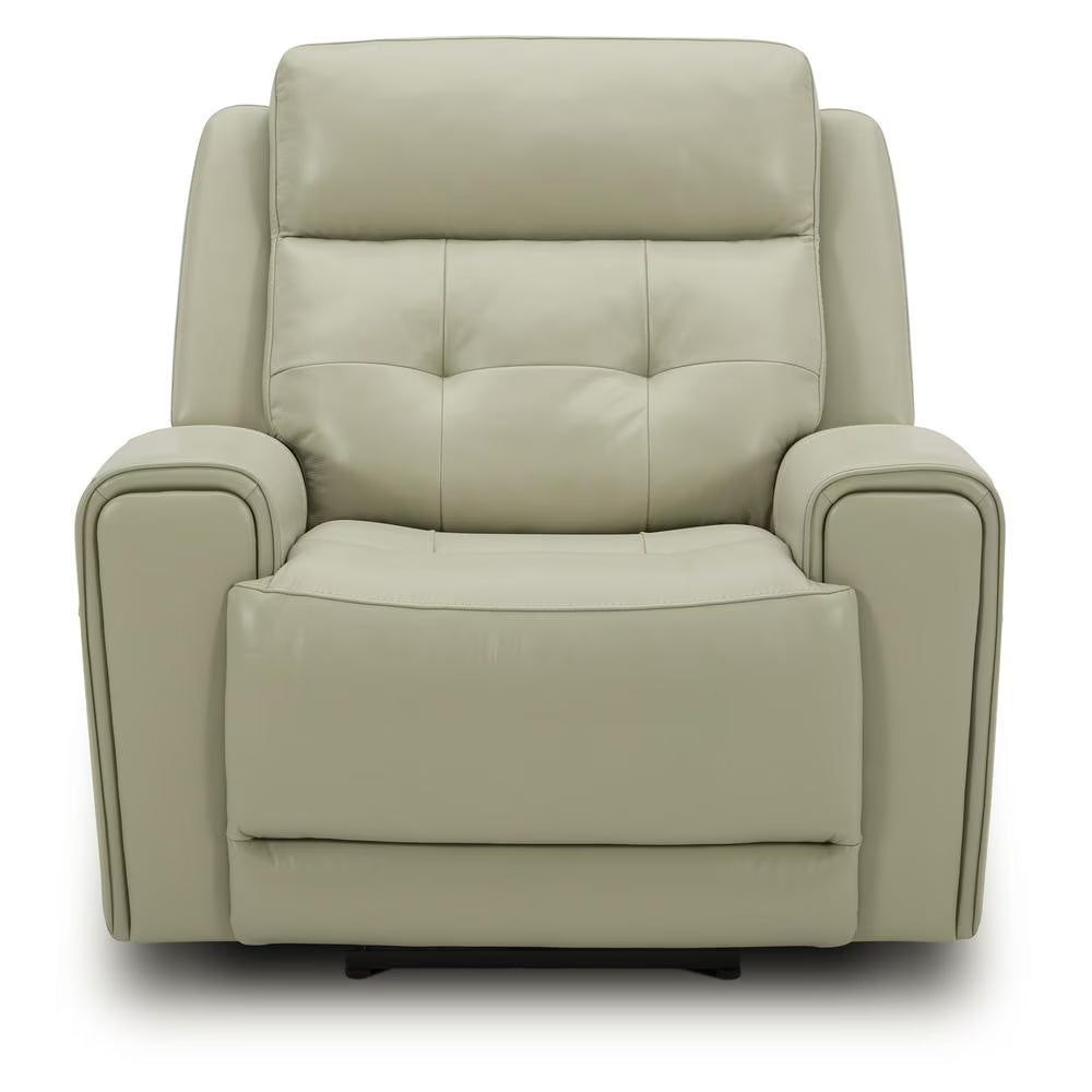 Off White Leather Power Recliner I913048