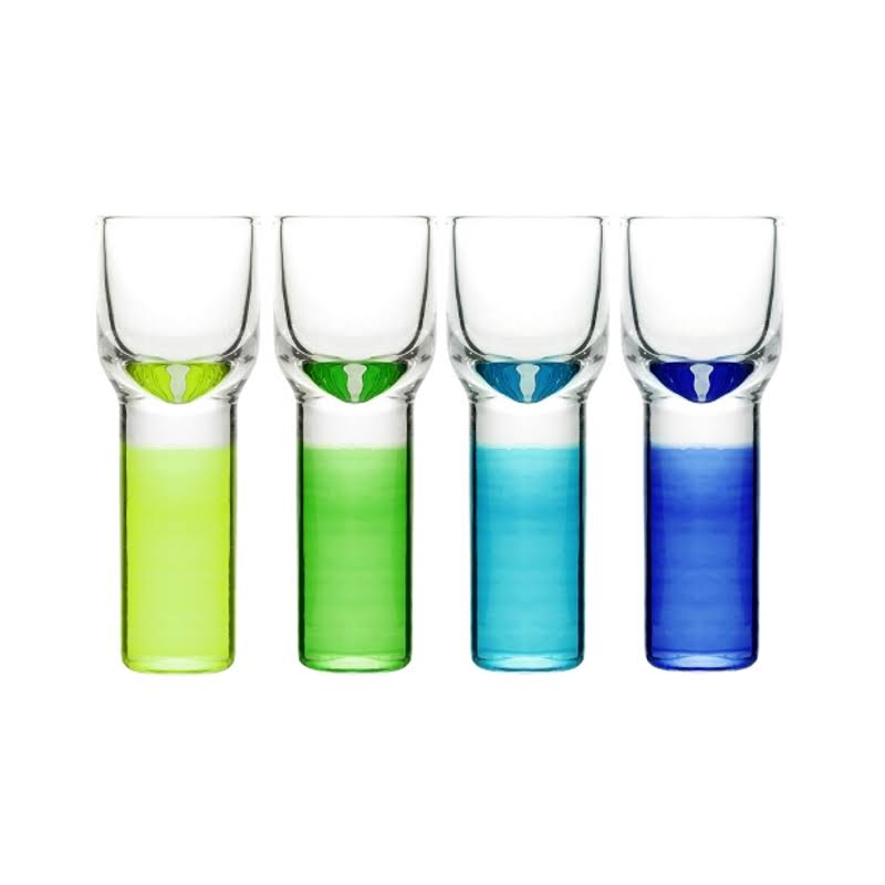 Blue Green 1.4 Ounce Shot Glasses, Set of 4 X506150