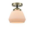 Black Antique Brass Semi-Flush Mount Light N9615