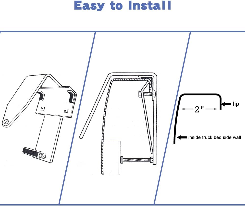 Truck Camper Tie Down with Black Finish B460