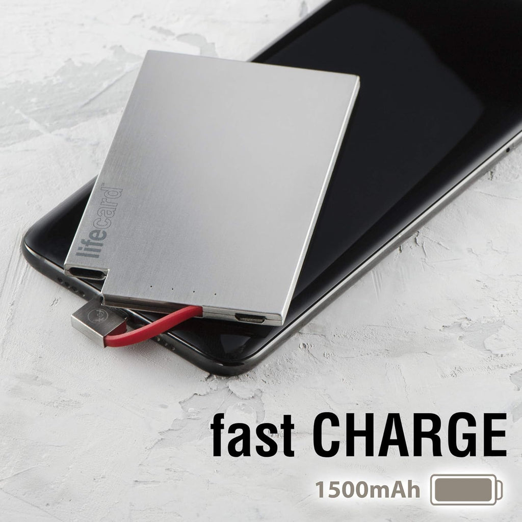 Card Size Power Bank with Built-in MFI Lightning Cable T42188