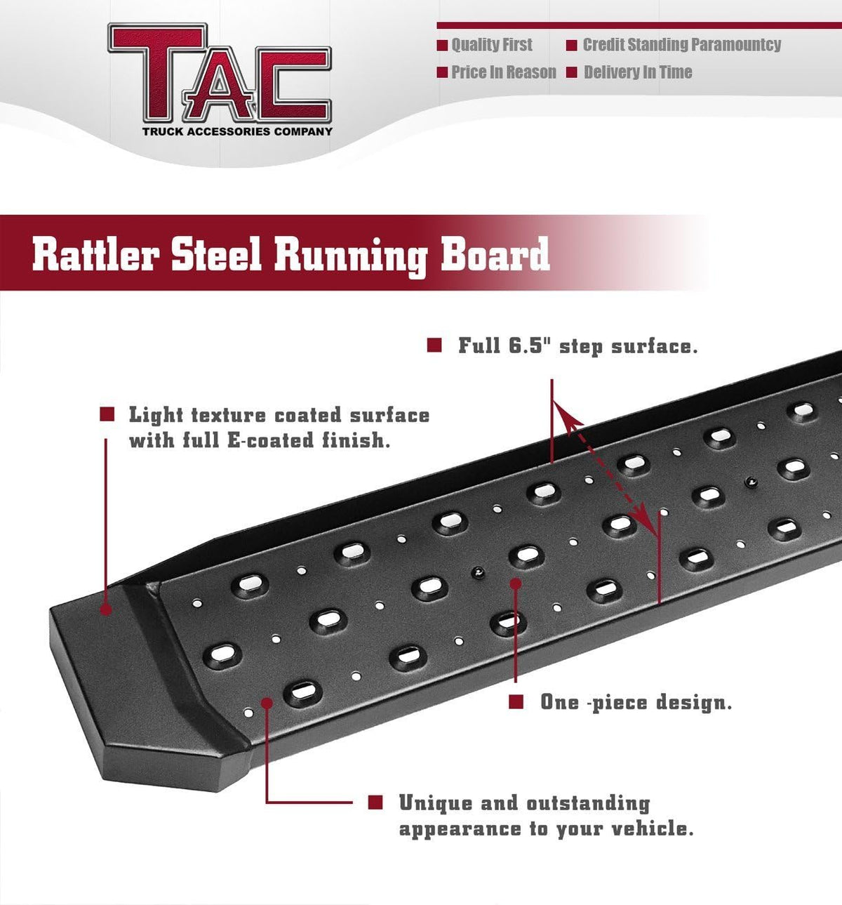 Black Rattler Steel Side Steps 2pcs B6499