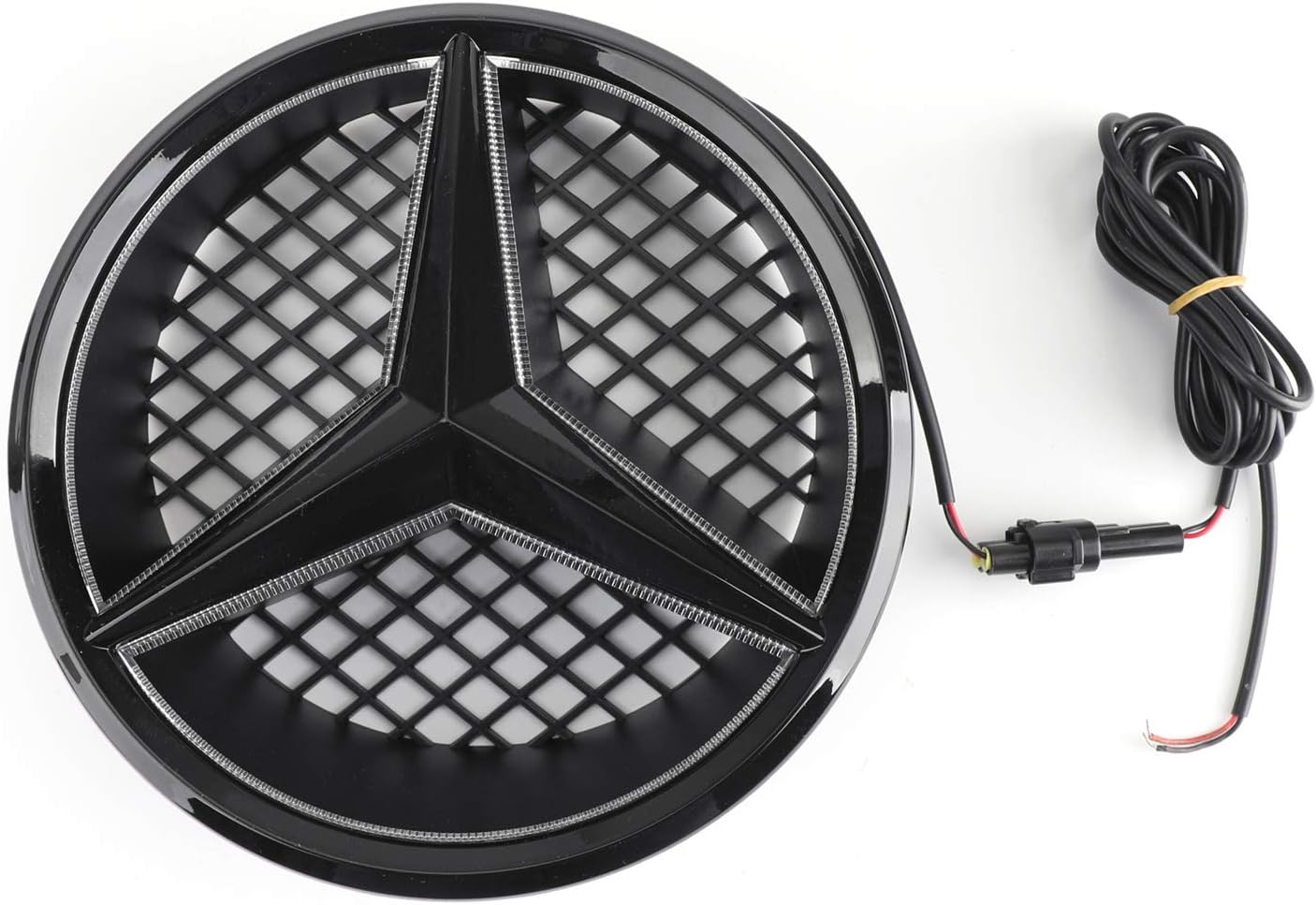 Car Front Grille with LED Emblem Black Y9620