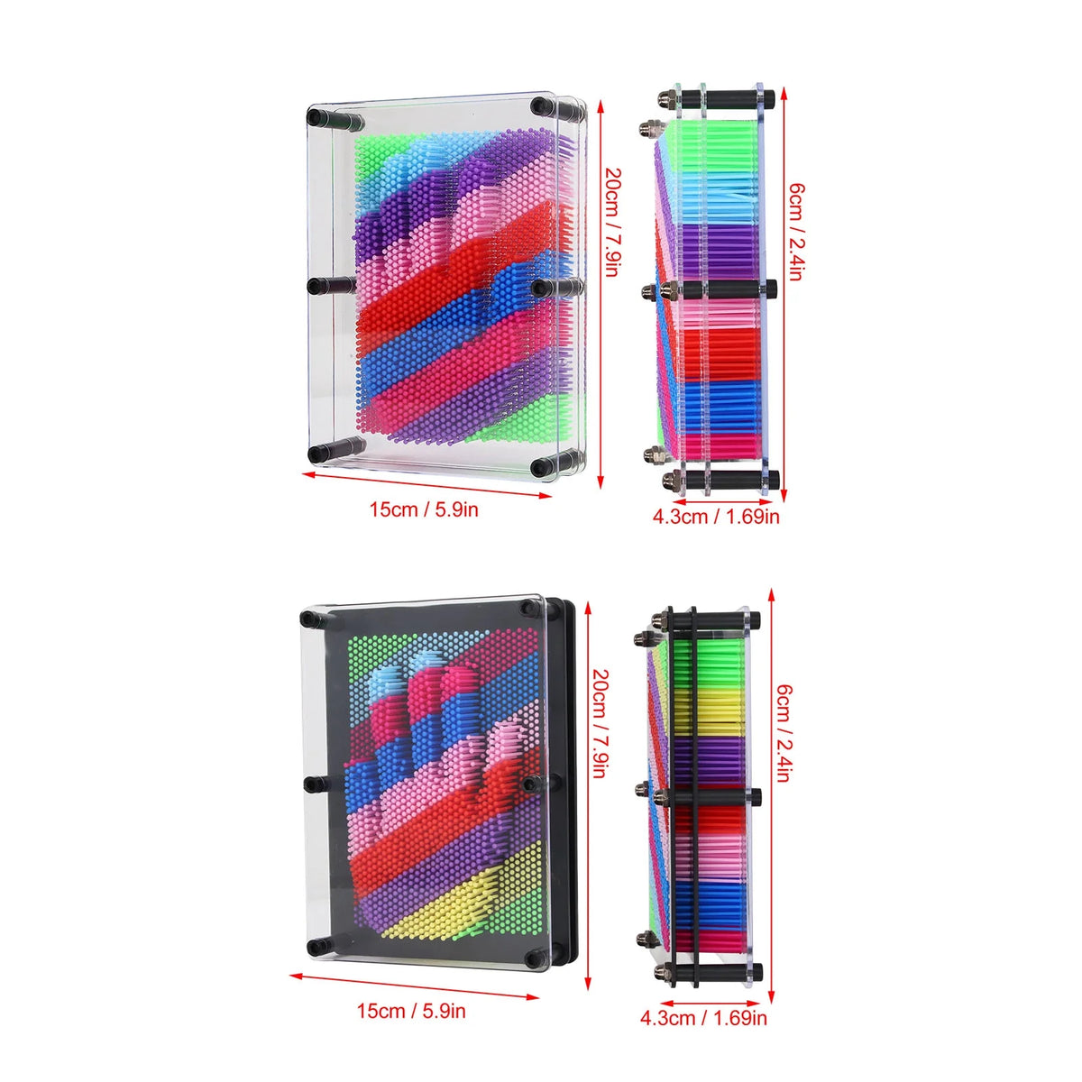 3d Pin Art Toy with Transparent Border S608