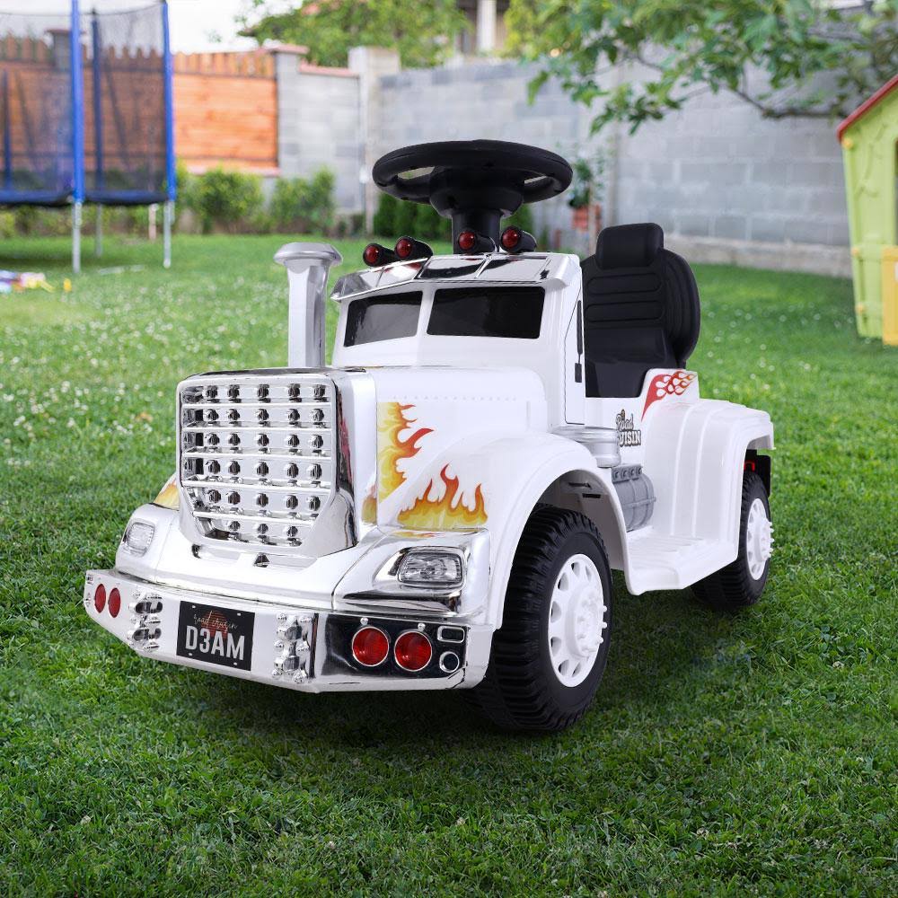White Ride On Battery Toy Car G5467