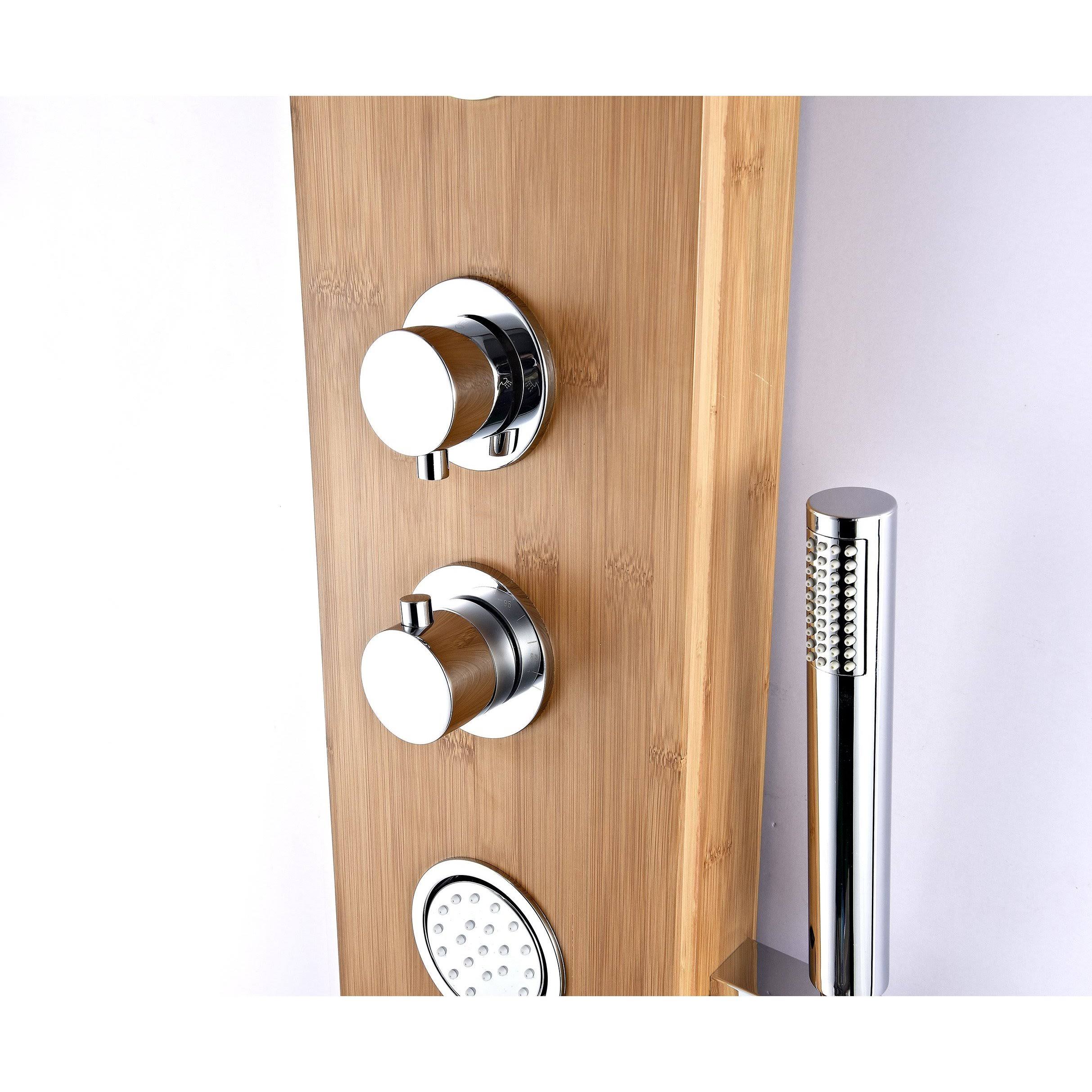 Full Body Shower Panel System with Heavy Rain Shower and Spray Wand D5832