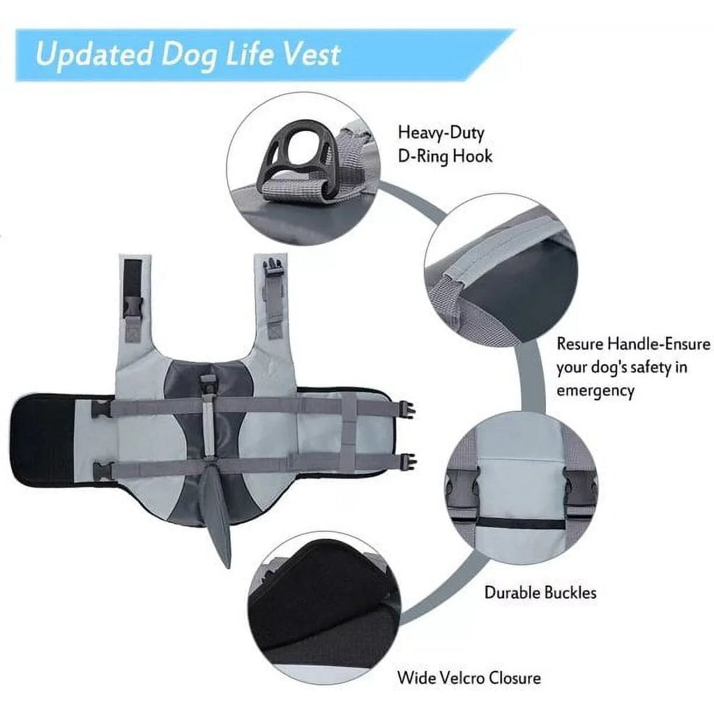 Adjustable Ripstop Dog Life Jacket with Rescue Handle Y727006
