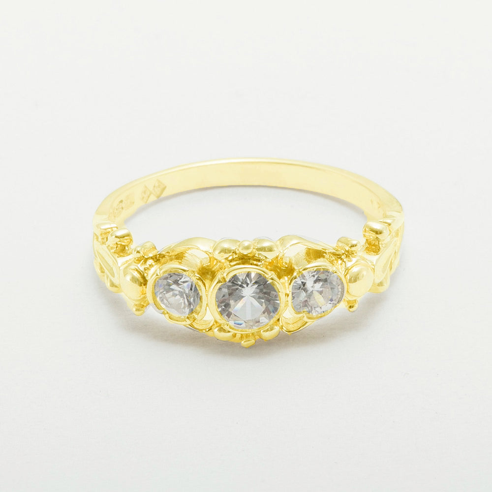 9k Yellow Gold Cubic Zirconia Womens Ring C784