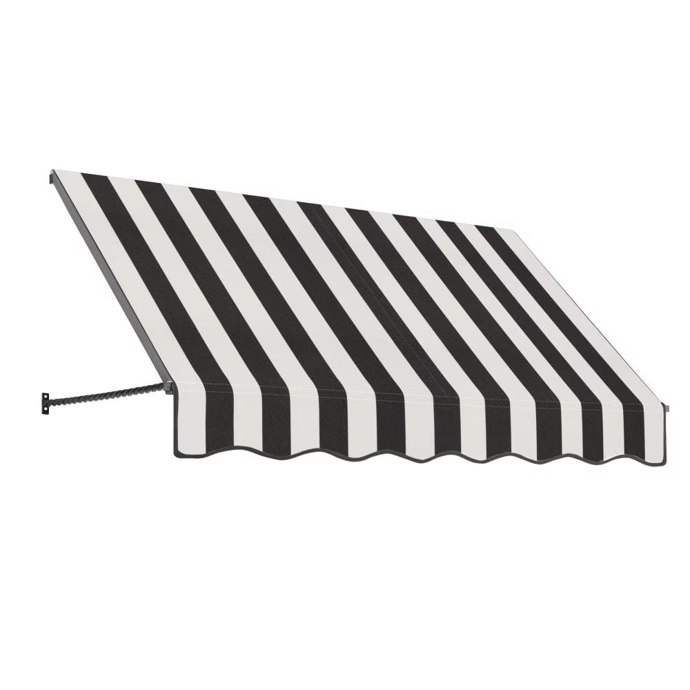 Black/White Stripe Acrylic Fixed Awning G36169