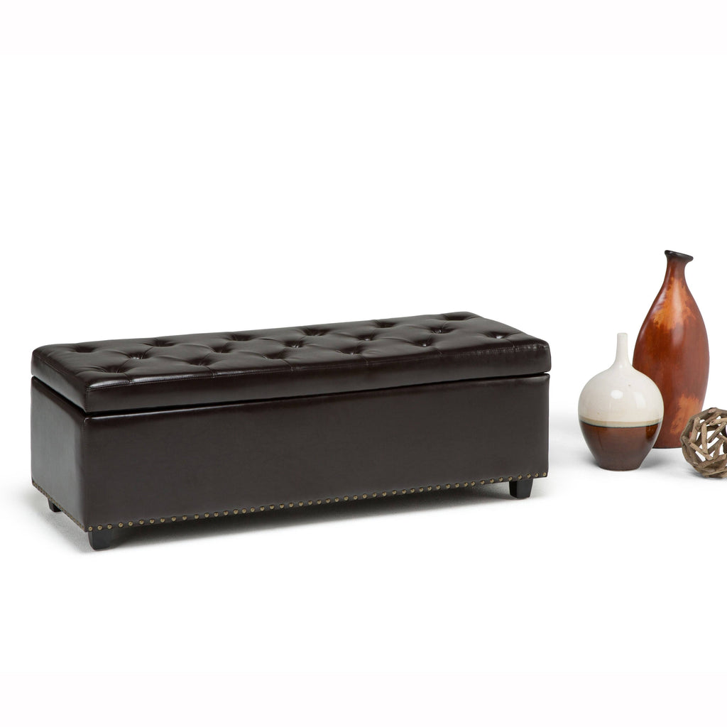 Stone Grey Rectangle Storage Ottoman M373705