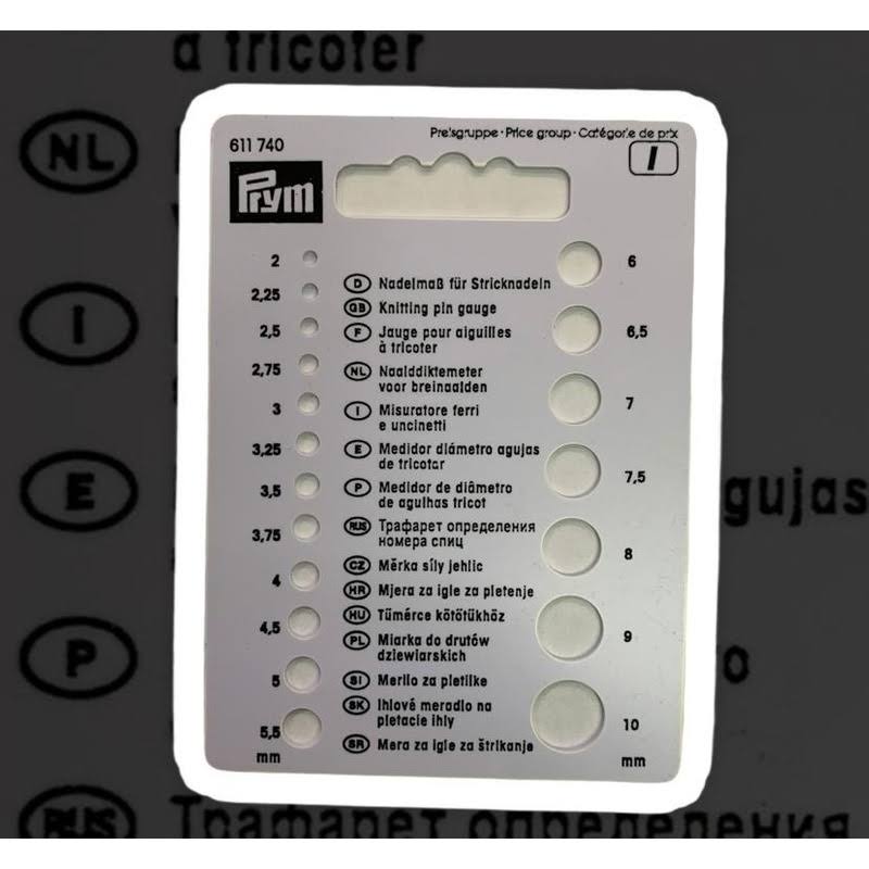 Calibrador De Agujas Para Tejer G17601
