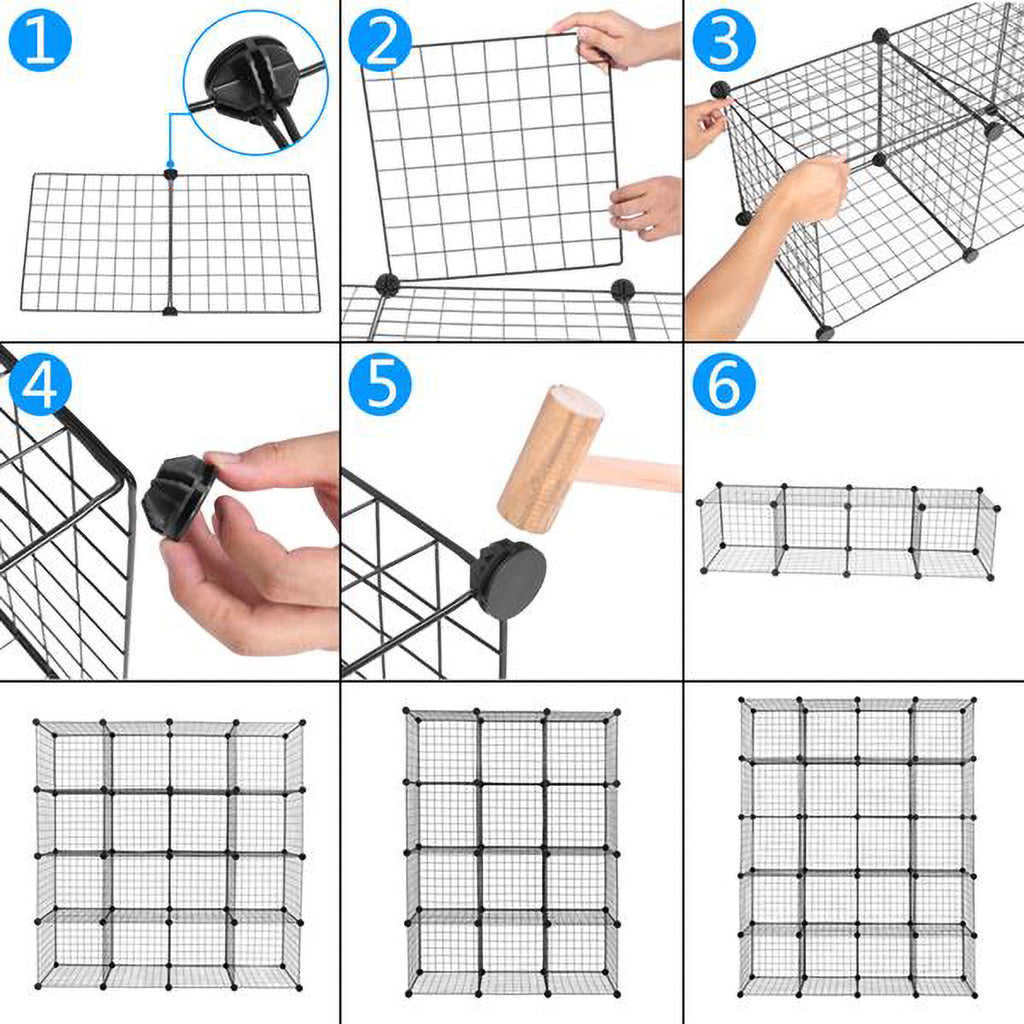 20-Cube Metal Grid Storage Shelves Organizer Q73301
