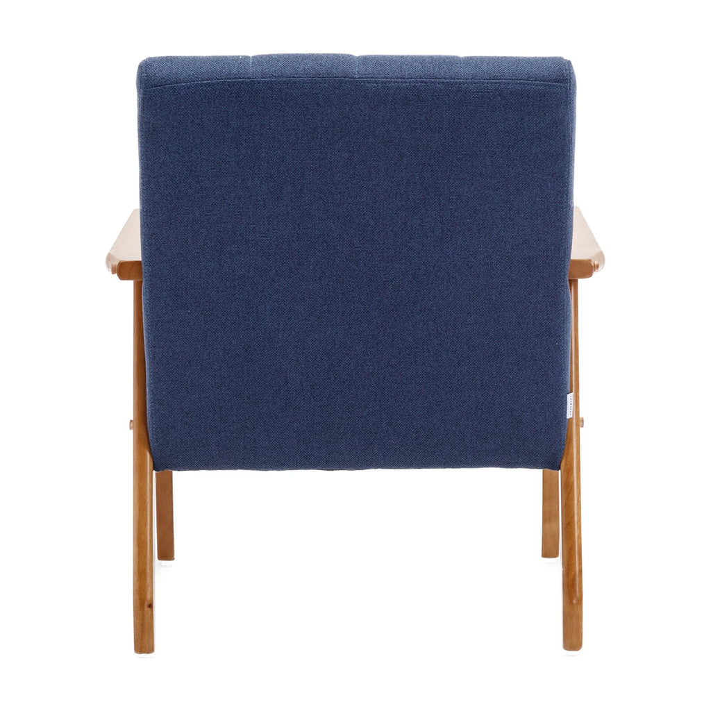 Accent Chairs Set of 2 with Side Table, Wood and Fabric Armchairs I330