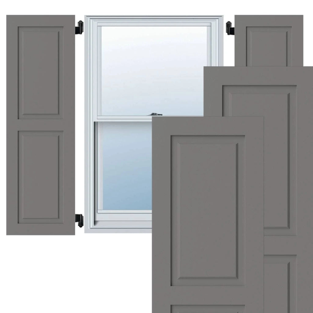15x22W x 57x22H Exterior Composite Raised Panel Shutters (Per Pair), Primed P69690