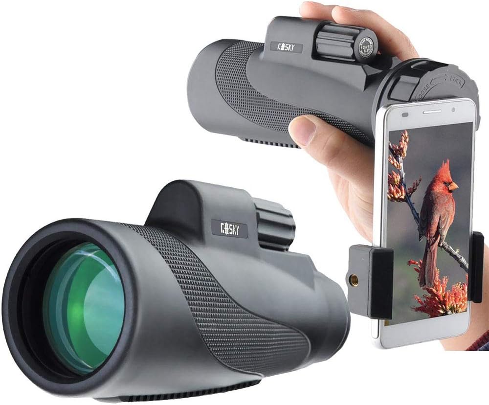 Titan 12X50 High Power Prism Monocular with Smartphone Holder B90278