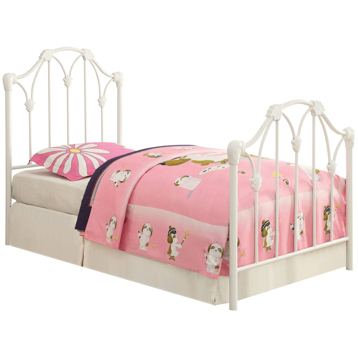 White Twin Panel Bed Q88085