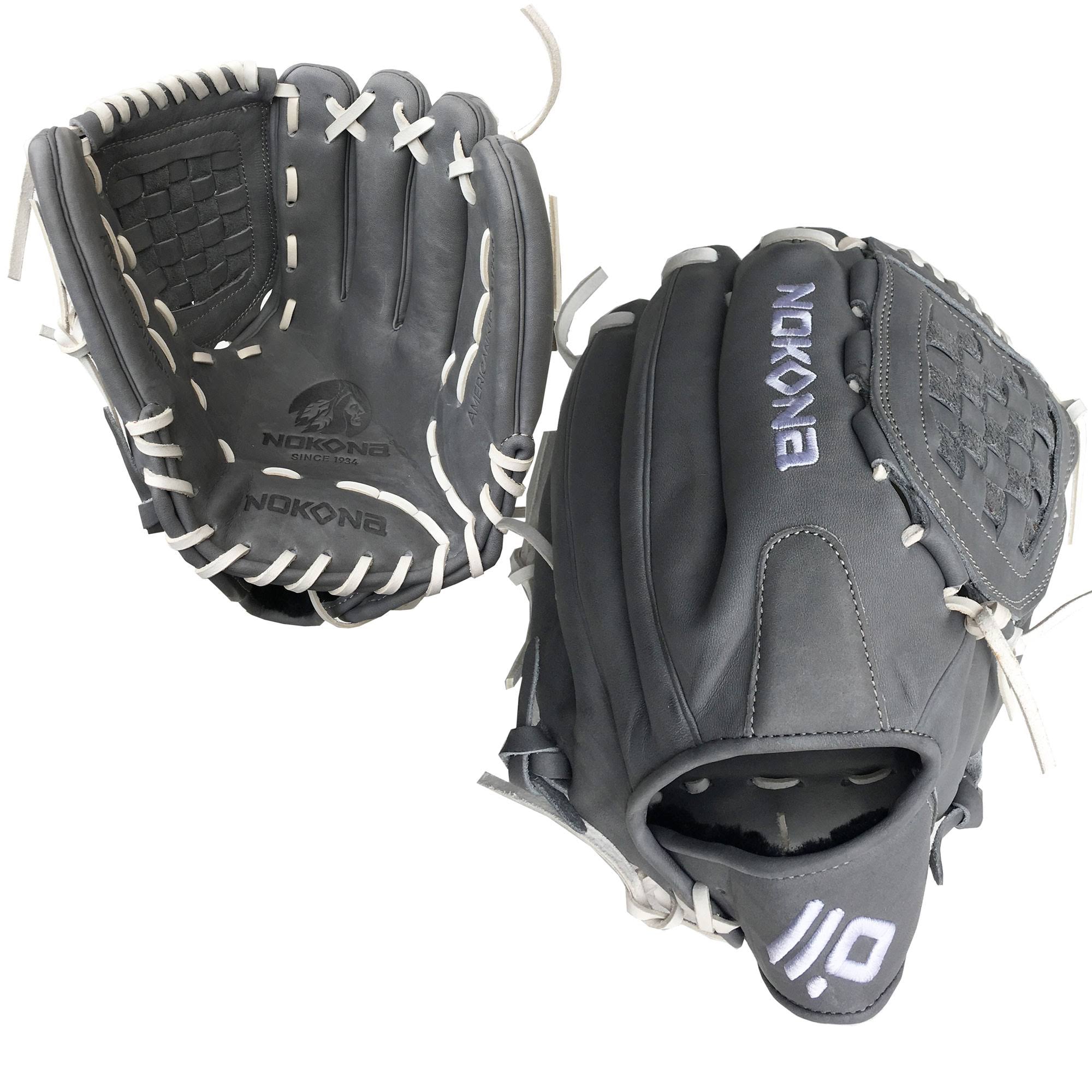 Gray Closed Web 12 inch Fastpitch Softball Glove E54507