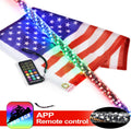 Seamless Spiral Wrapped 4FT Lighted Whips with Remote and App Control C97891