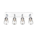 Four Light Bath Bar Chrome with Clear Bubble Glass G21738