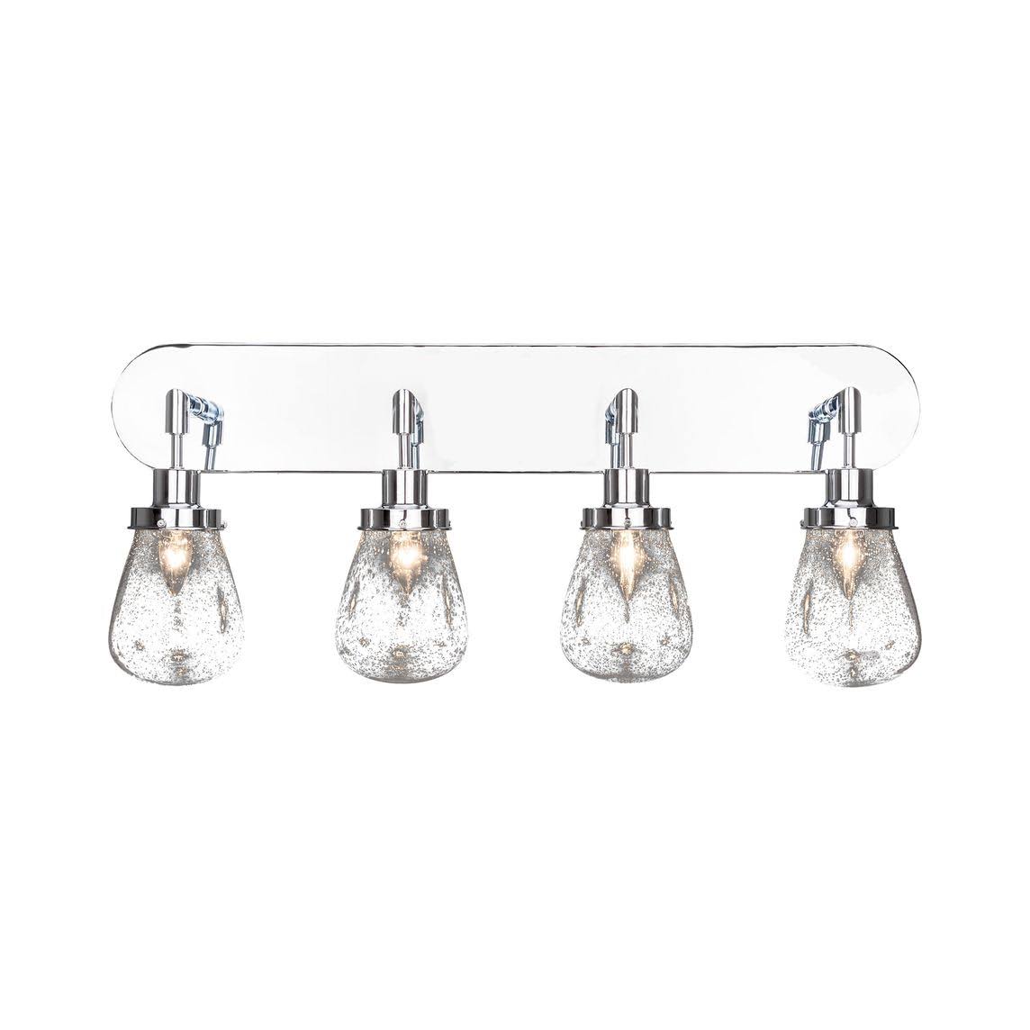 Four Light Bath Bar Chrome with Clear Bubble Glass G21738