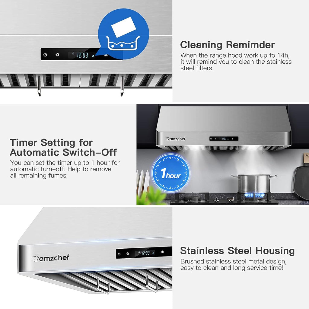 30 inch 700CFM Stainless Steel Wall Mount Range Hood V895096