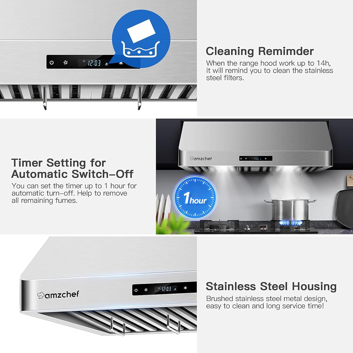 30 inch 700CFM Stainless Steel Wall Mount Range Hood V895096