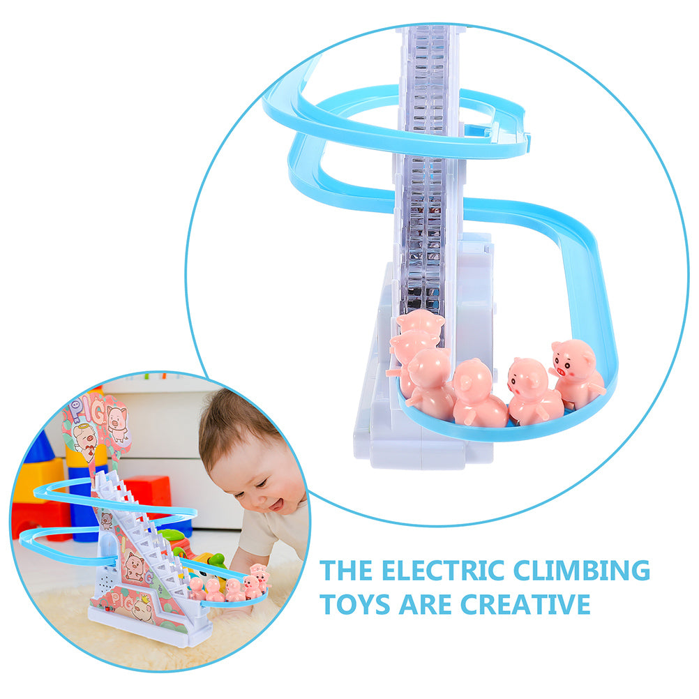 Electric Piggy Climbing Stairs Tracks Slide Toy E960865