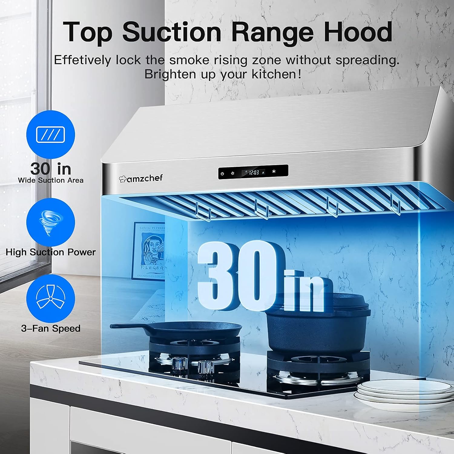 30 inch 700CFM Stainless Steel Wall Mount Range Hood V895096