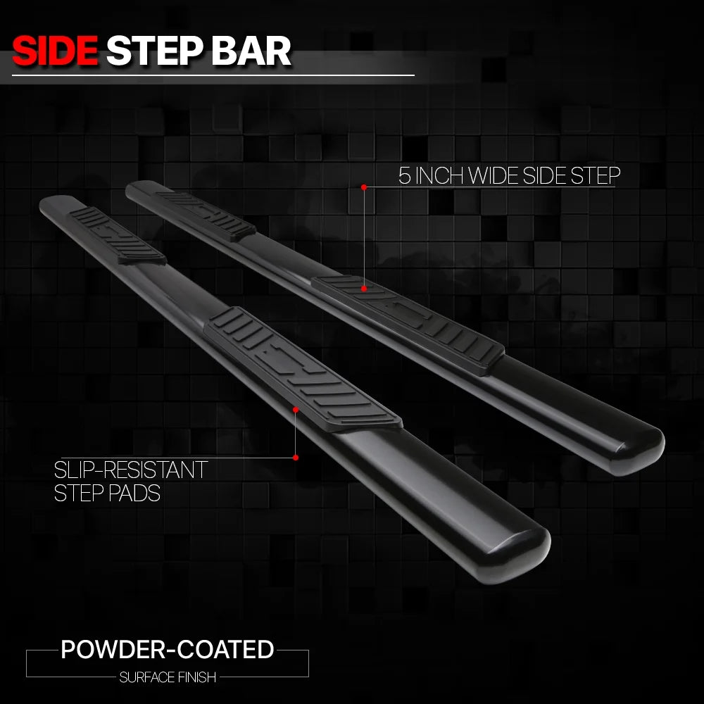 Black 5" Oval Side Step Nerf Bar Running Board R91913
