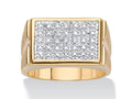 Two-Tone Gold-Plated Grid Ring B197