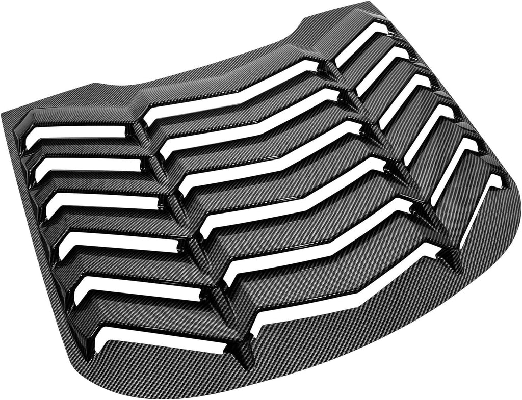 Rear Window Louver Windshield Sun Shade Cover ABS Glossy Carbon Fiber B20696