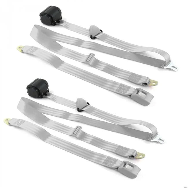 Gray Retractable Bucket Seat Belt Kit, 2 Belts P5202