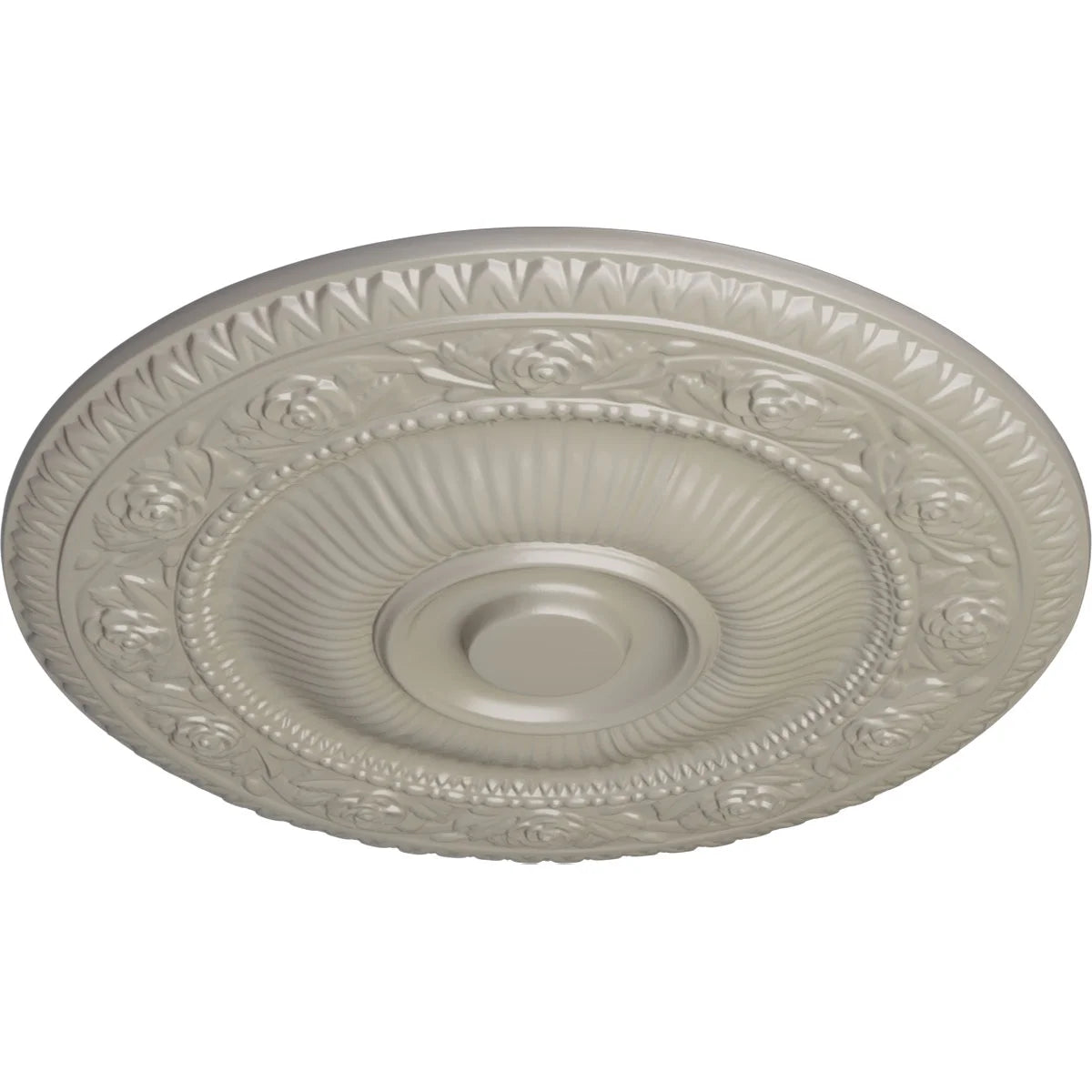 24 1/4"OD x 2"P Hand-Painted Pearl White Ceiling Medallion A700389