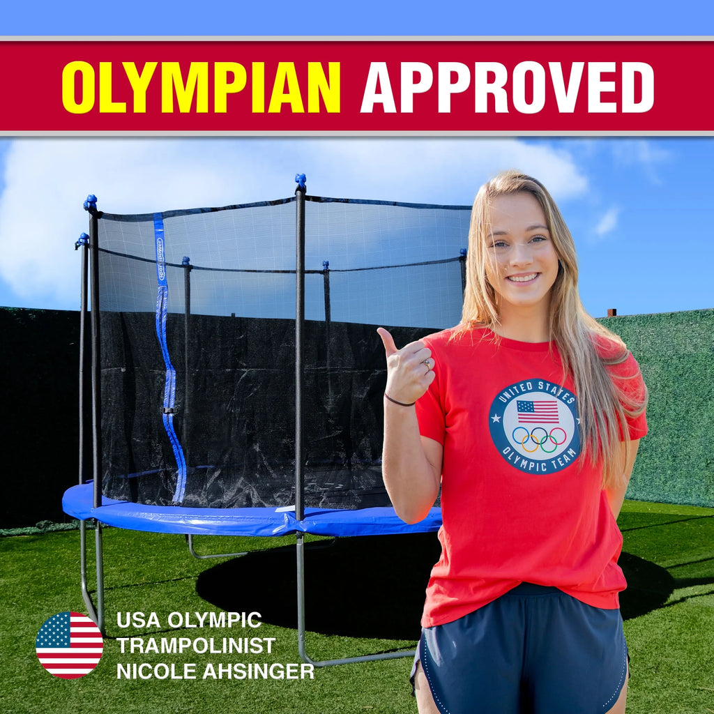 12ft Trampoline with UV Resistant Safety Enclosure, Blue U491