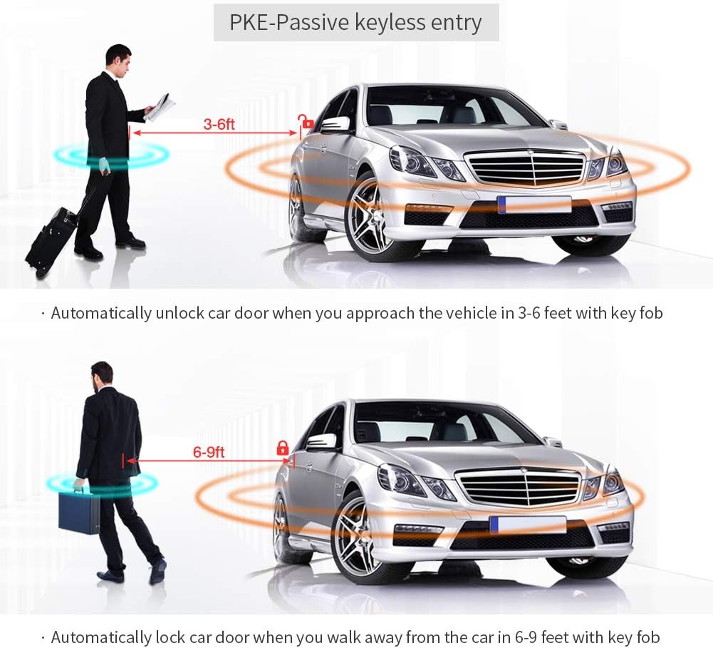 Smart Key PKE Car Alarm System Passive Keyless Entry Auto Start Engine Start Stop Button Touch Password Keypad M611965