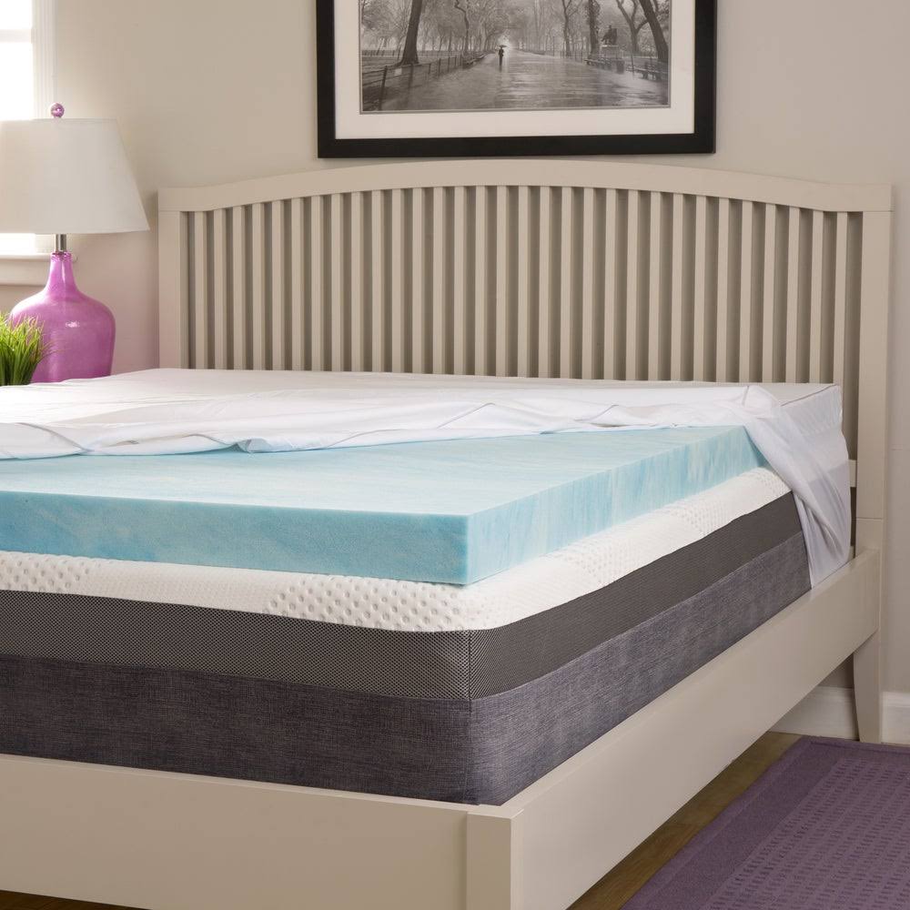 3-Inch Gel Memory Foam Mattress Topper with Egyptian Cotton Cover R594675