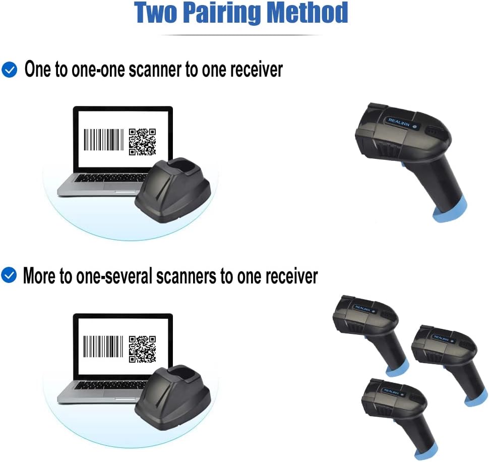 Cordless 2D Barcode Scanner with USB Cradle, Pack of 2 F62407