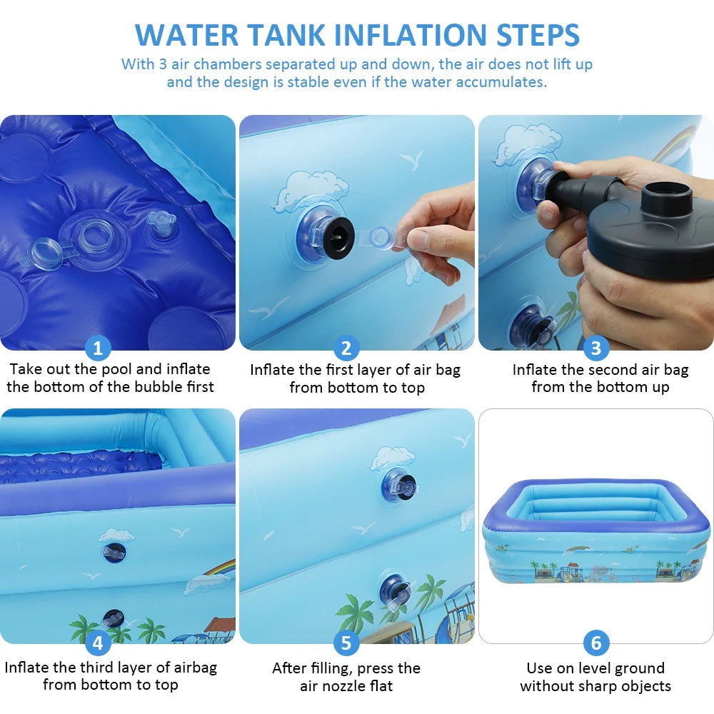 Inflatable Swimming Pool for Kids Adults Family L87712