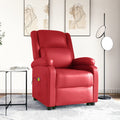 Power Lift Massage Recliner with Adjustable Footrest and Side Pocket, Faux Leather Sofa Chair O12221