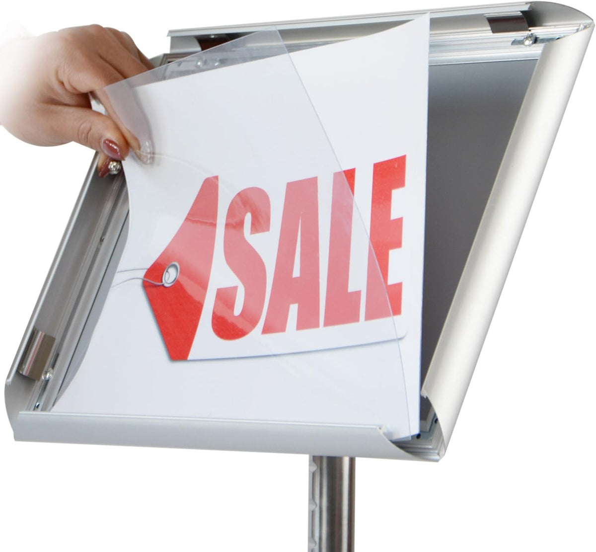Black Aluminum Snap Open Frame Sign Poster Stand V1286