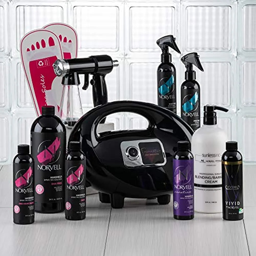Fascination Spray Tanning Machine with Norvell Sunless Pro Pack and Black Tent O5850