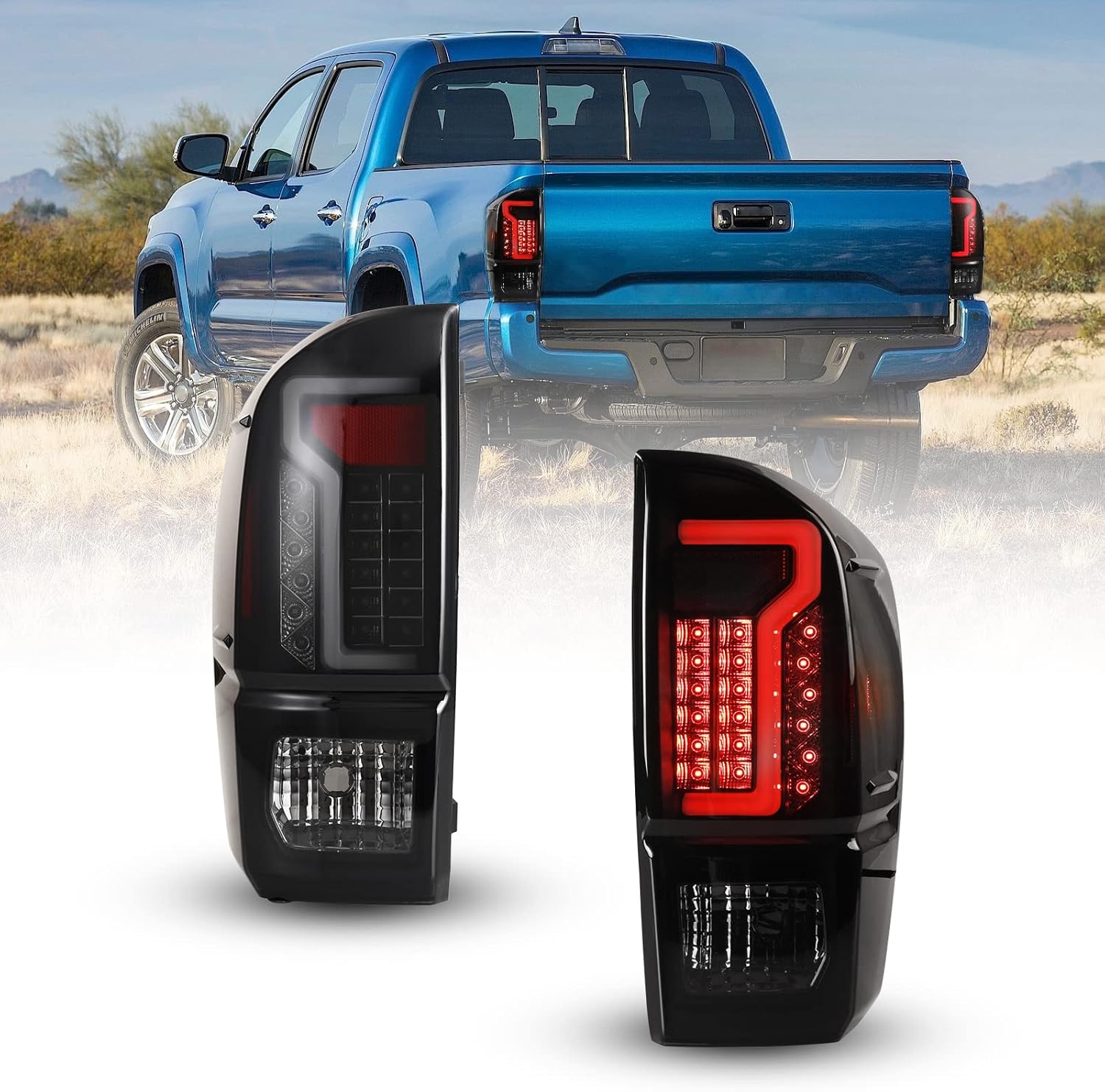 Smoke Lens LED Tail Lights Assembly for TOYOTA TACOMA 2016-2020 M850044