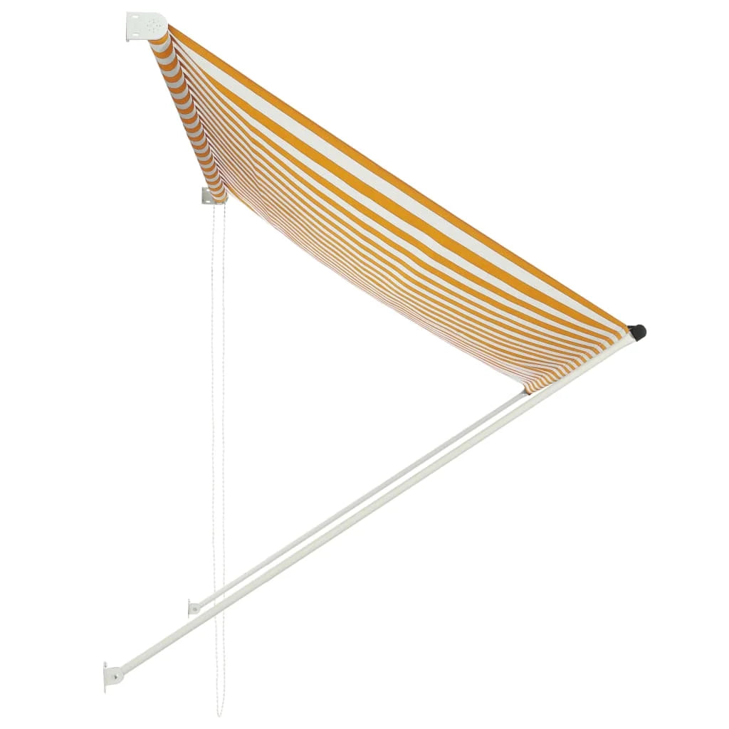 Yellow and White Retractable Awning Z54427