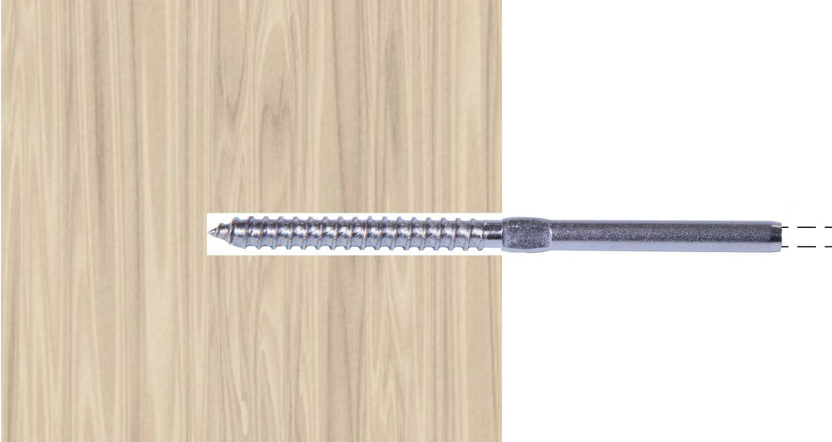 Stainless Steel Hand-Crimp Lag Stud for 1/8 Cable, Lot of 10 L612228