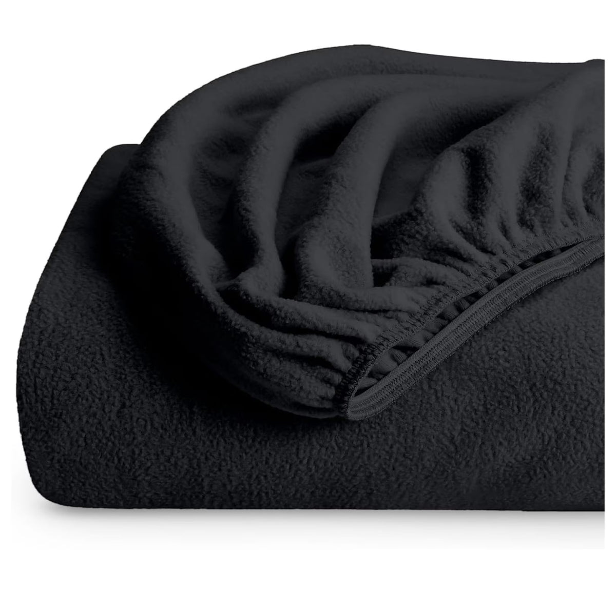 Twin XL Black Deep Pocket Fleece Fitted Sheet A84422