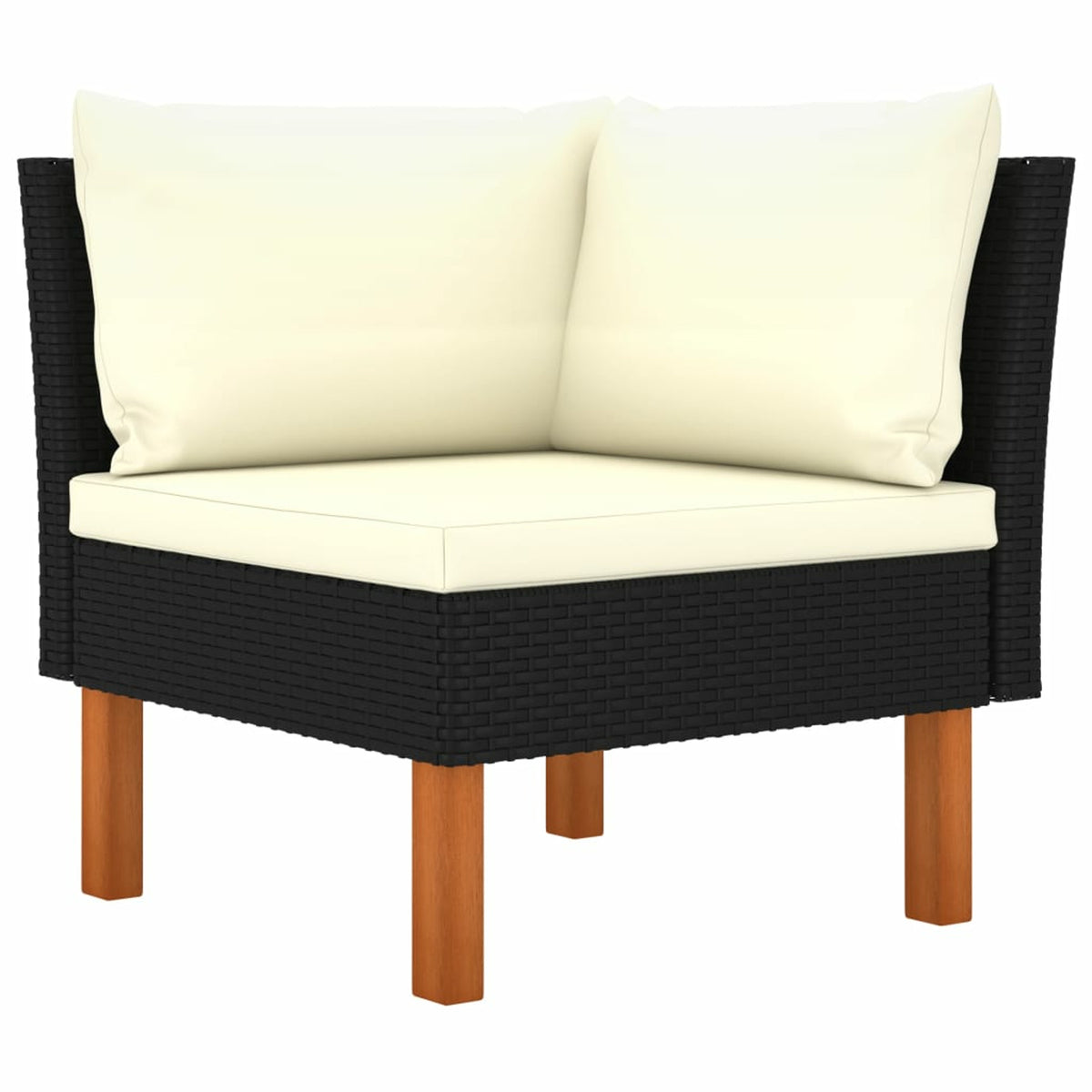 8 Piece Cream White Cushioned Poly Rattan Sectional Outdoor Furniture Set J523