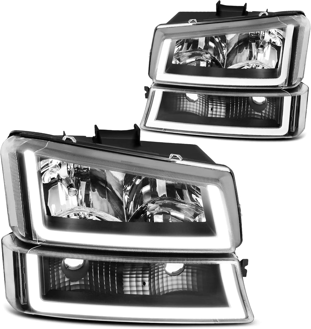 Chrome Headlight Assembly for 2003-2006 Chevy Avalanche Silverado 1500 2500 3500 R3038