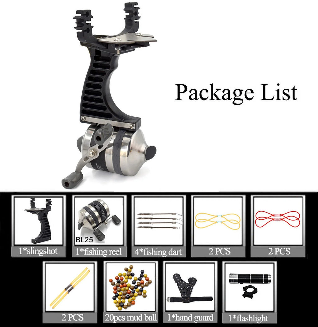 Multifunctional Hunting Slingshot Set with Fishing Wheel I6187
