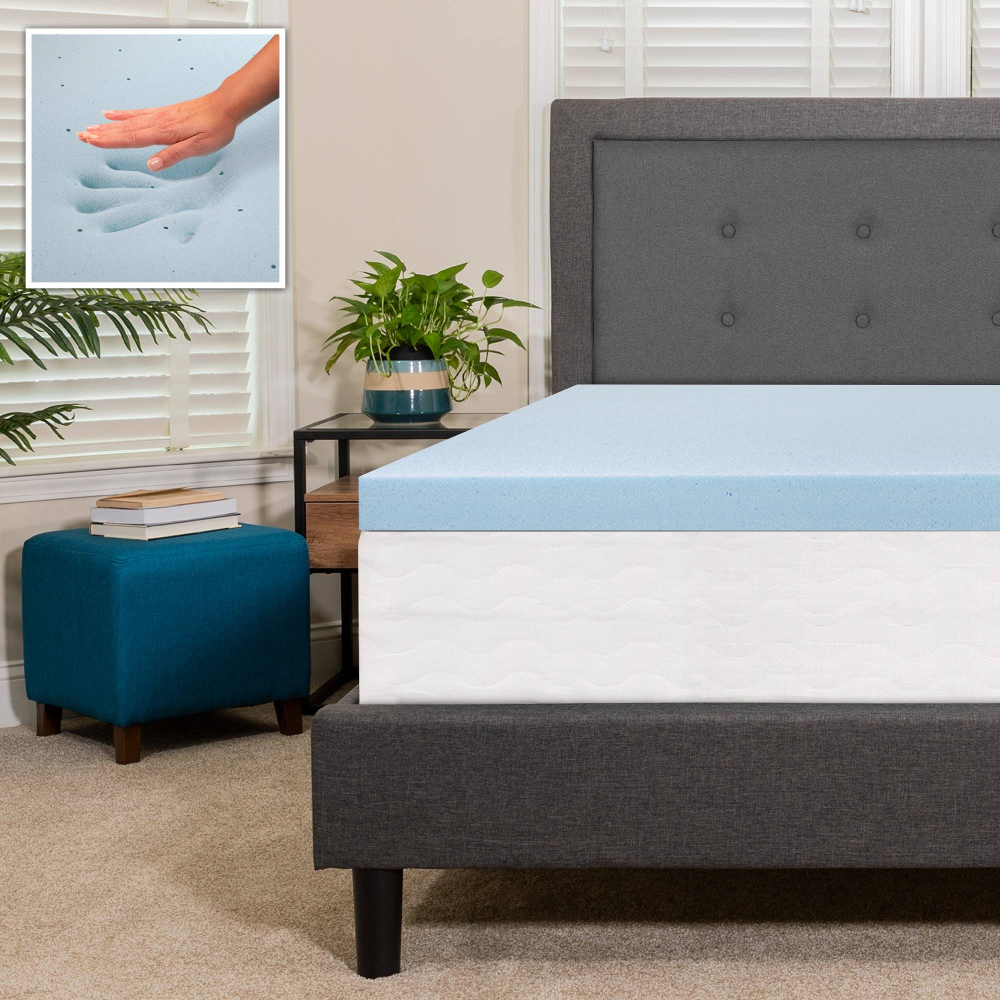 3 inch Cool Gel Memory Foam Mattress Topper Twin P694396