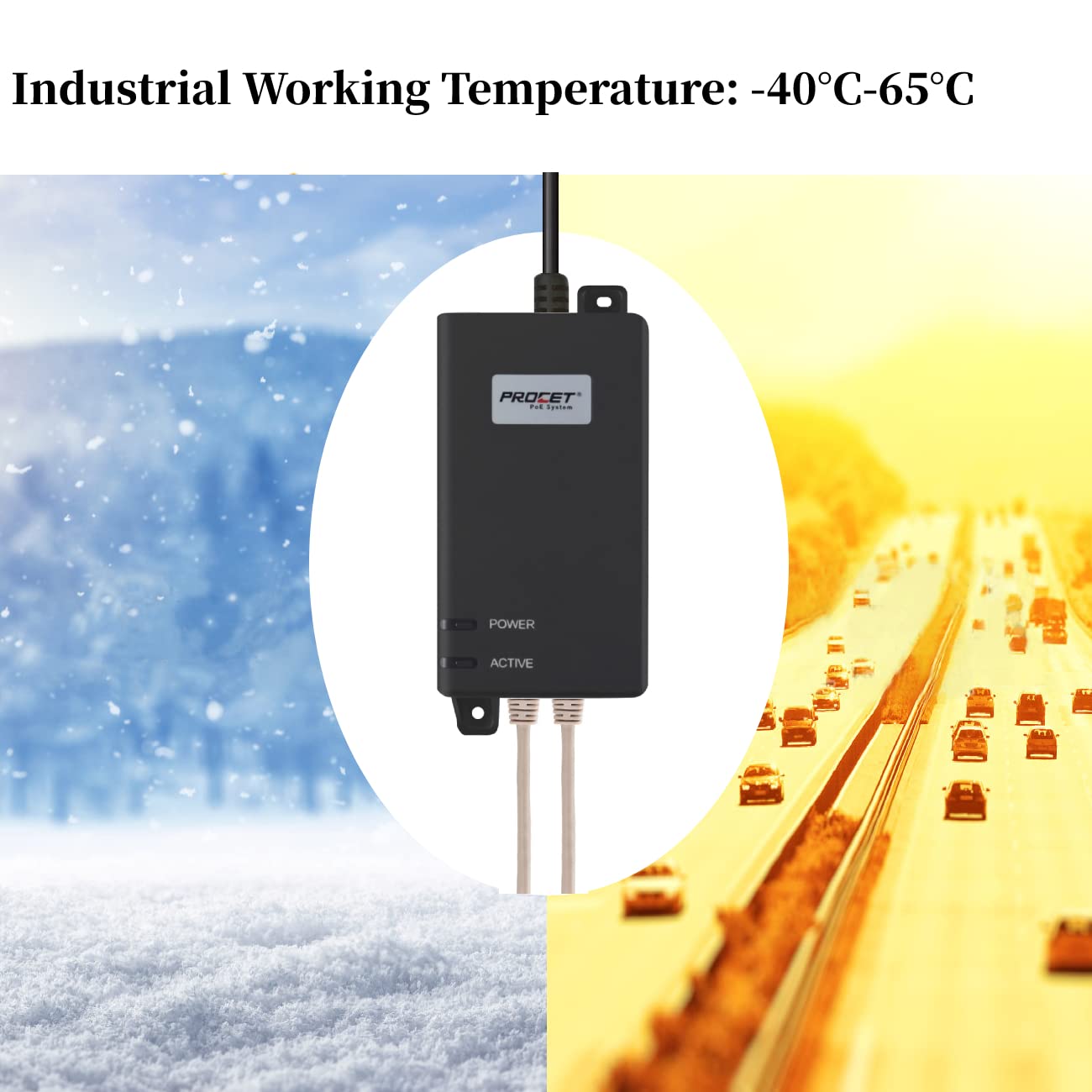 30W PoE+ Injector Adapter, 10/100/1000Mbps Shielded RJ-45 E9088